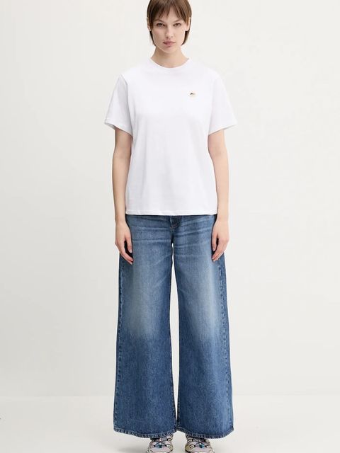 Fiorucci t-shirt bawełniany Angel Patch Slim Fit damski kolor biały W02SPTSH101CJ01WH01