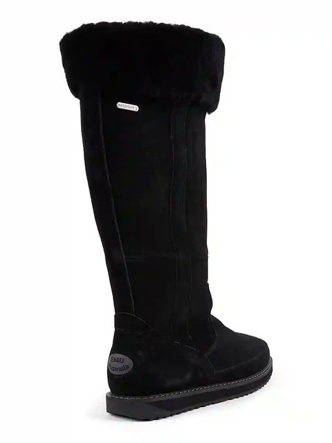 Emu Australia kozaki zamszowe Georgi damskie kolor czarny na płaskim obcasie ocieplone W13218 - zdjęcie produktu nr 2