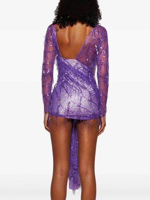 Christopher Esber Enceased Beaded Ivy Lace dress - Green