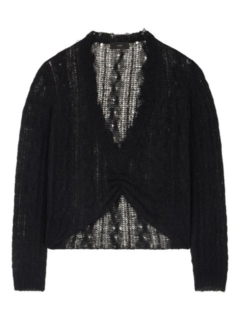 Alanui V-neck frayed-edge sweater - Black - zdjęcie produktu nr 1
