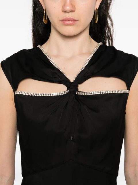 SANDRO rhinestone-embellished maxi dress - Black