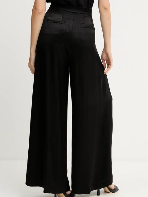 Pinko spodnie damskie kolor czarny szerokie high waist 105716 A1Y5