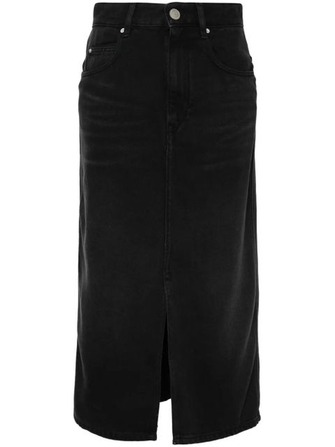 ISABEL MARANT Tilauria denim midi skirt - Black - zdjęcie produktu nr 1