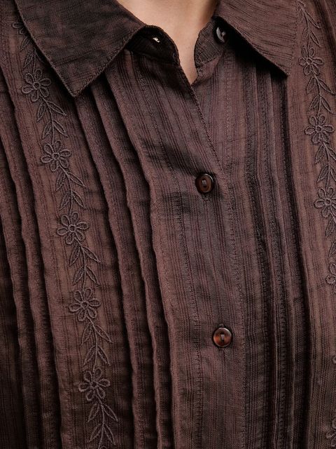 Hoss Intropia koszula damska kolor brązowy regular z kołnierzykiem klasycznym 6282697 - zdjęcie produktu nr 2