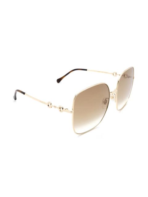 Gucci Eyewear horsebit-embellished oversized sunglasses - Gold - zdjęcie produktu nr 2