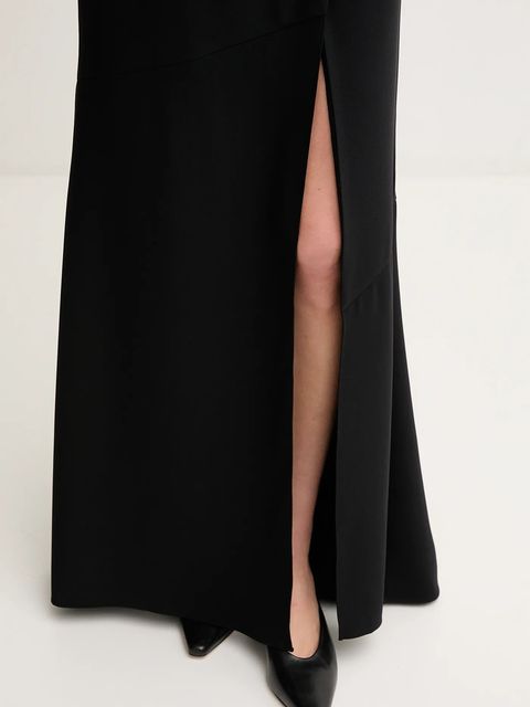 Sandro Ferrone spódnica kolor czarny midi rozkloszowana S23XBEBATMAN