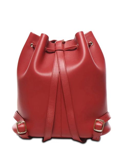 Loro Piana drawstring calfskin backpack - Red