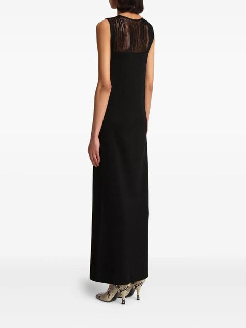 KHAITE sheer-panel maxi dress - Black