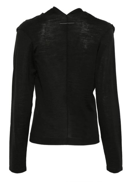 MM6 Maison Margiela hooded long-sleeve jumper - Black - zdjęcie produktu nr 2