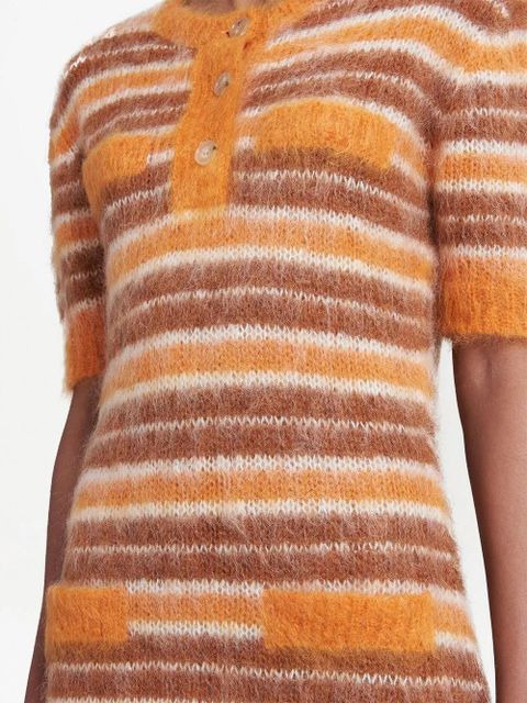 Marni striped mohair-blend minidress - Orange
