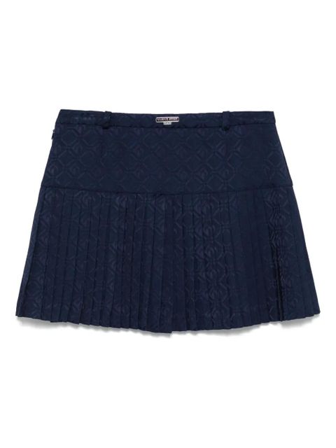 Marine Serre Moon Diamond-jacquard plaetd mini skirt - Blue - zdjęcie produktu nr 2