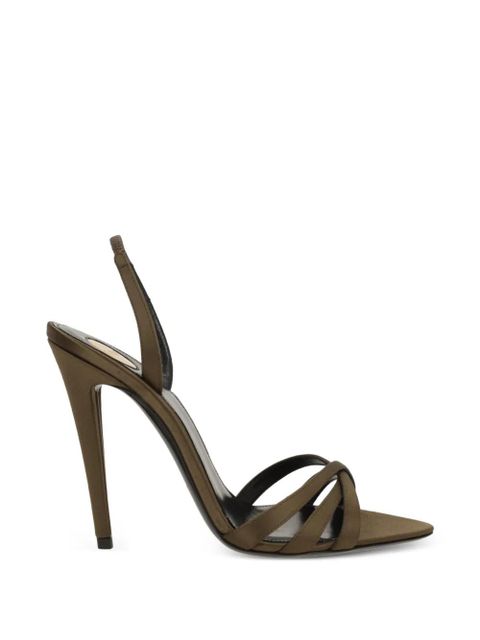 Saint Laurent criss-cross strap sandals - Brown - zdjęcie produktu nr 1