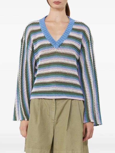 Max Mara Epica striped V-neck sweater - Blue - zdjęcie produktu nr 1