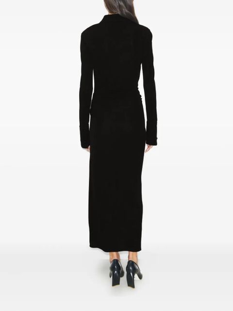 Tory Burch collared draped shirtdress - Black