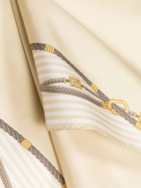 Versace Greca Nautical-print silk scarf - Neutrals