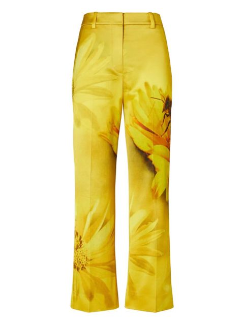 Tory Burch floral-print wide-leg trousers - Yellow - zdjęcie produktu nr 1