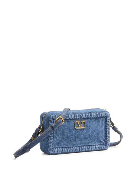 Valentino Garavani mini Alltime denim shoulder bag - Blue