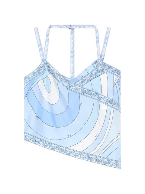 PUCCI Iride-print silk scarf top - Blue - zdjęcie produktu nr 1