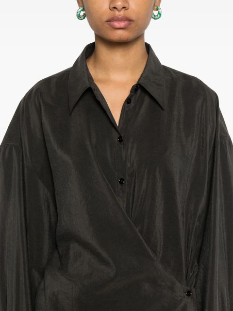LEMAIRE twisted straight-collar shirt - Black