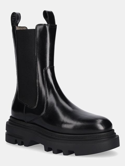 AllSaints sztyblety skórzane Alex Boot damskie kolor czarny na platformie W062FB