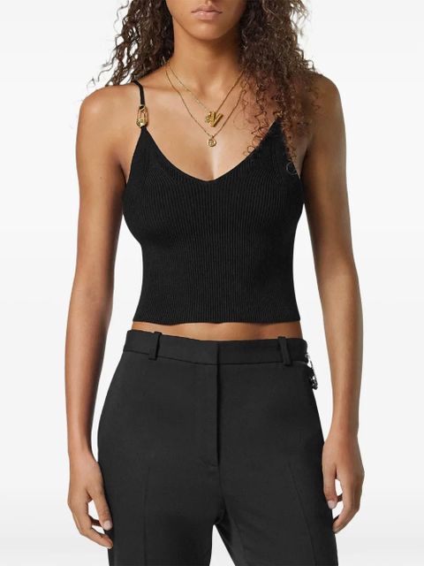 Versace Safety Pin crop top - Black