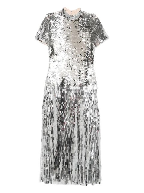 Self-Portrait sequin midi dress - Silver - zdjęcie produktu nr 1