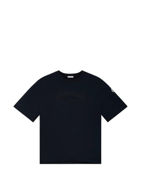 Moncler embroidered-logo T-shirt - Blue - zdjęcie produktu nr 1