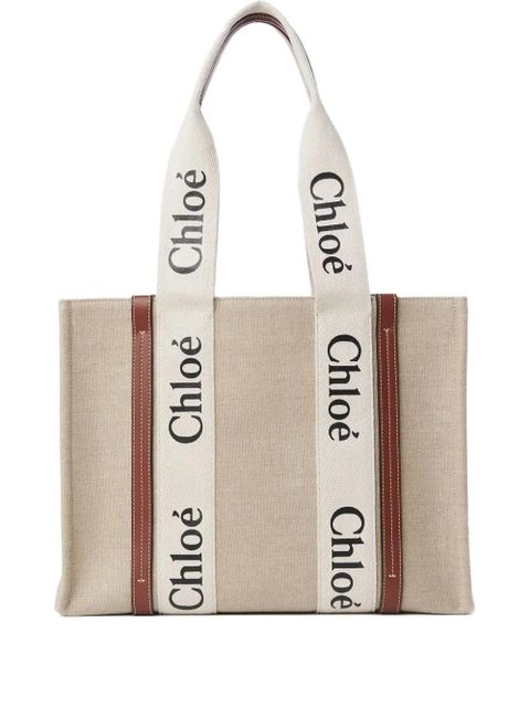 Chloé logo-strap tote bag - Neutrals - zdjęcie produktu nr 1