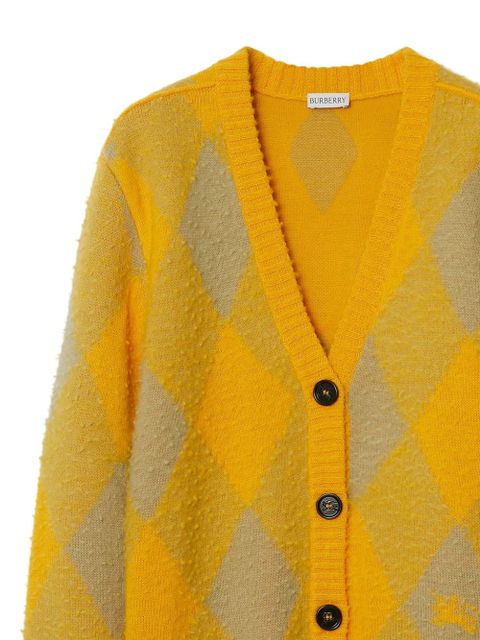 Burberry Argyle patterned-jacquard wool cardigan - Orange - zdjęcie produktu nr 2