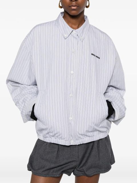 Miu Miu button-up bomber jacket - Grey