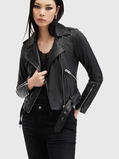 AllSaints kurtka skórzana BALFERN BIKER damska kolor czarny przejściowa W084LB