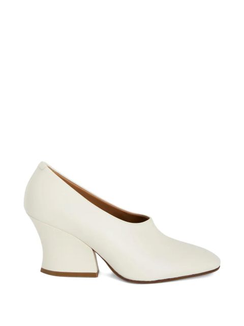 Jil Sander block-heel round-toe pumps - White - zdjęcie produktu nr 1