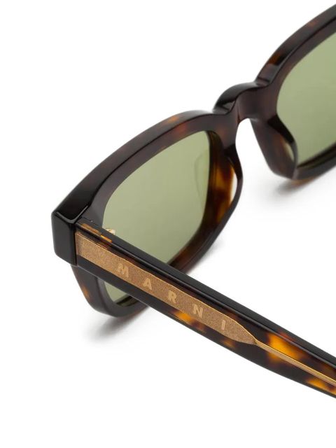 Marni Eyewear tortoiseshell-effect rectangle-frame sunglasses - Brown