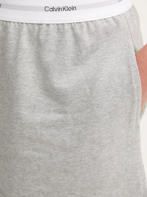 Calvin Klein Underwear szorty bawełniane lounge damskie kolor szary melanżowe high waist LV00QS7517