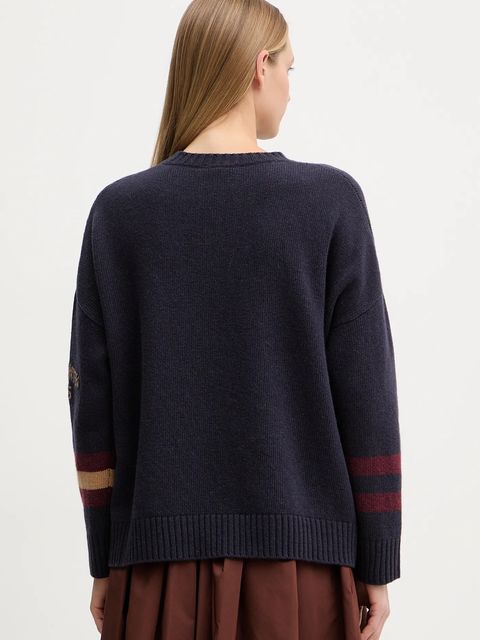 Weekend Max Mara sweter wełniany PAVIDI damski kolor granatowy lekki 2525366262600 - zdjęcie produktu nr 2