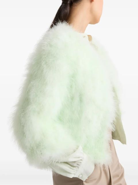Yves Salomon feather jacket - Green