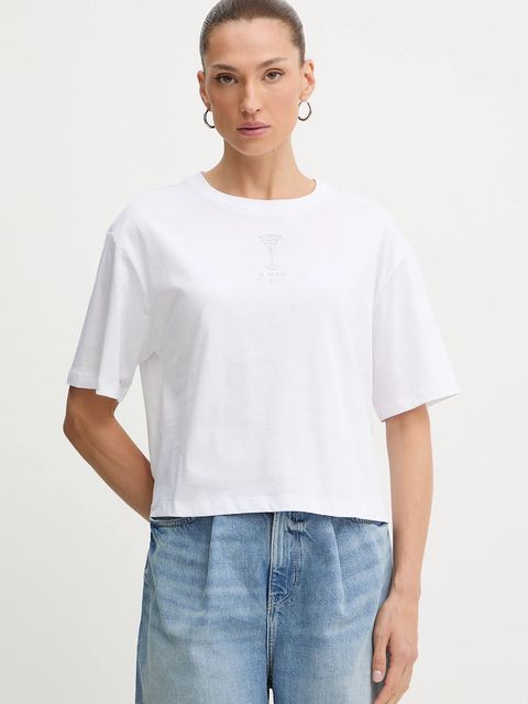 Armani Exchange t-shirt bawełniany damski kolor biały XW001086 AF10356