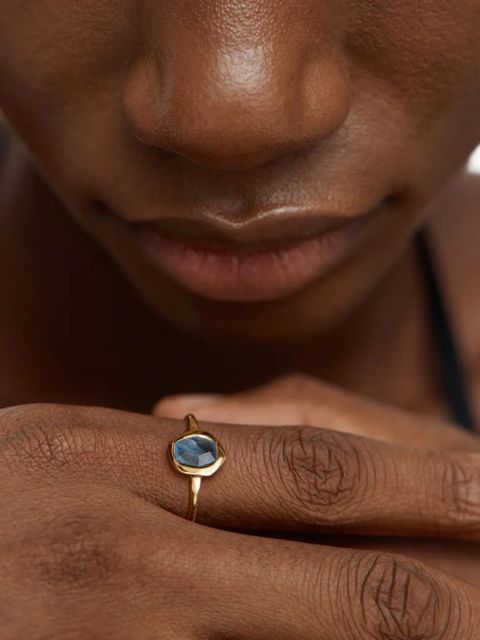 Monica Vinader Odyssey aquamarine ring - Gold