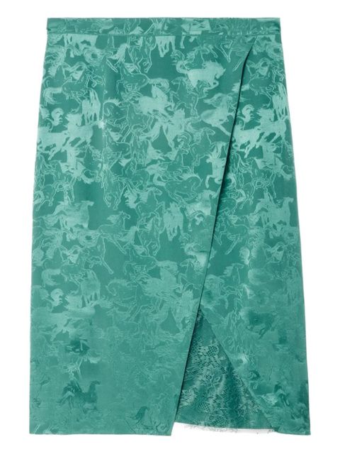 Zadig&Voltaire Julen horse-jacquard lace-insert midi skirt - Green - zdjęcie produktu nr 1