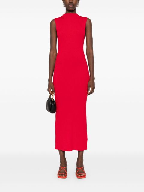ROTATE BIRGER CHRISTENSEN ribbed-knit midi dress - Red