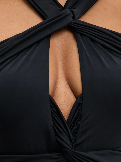 Answear.LAB jednoczęściowy strój kąpielowy kolor czarny lekko usztywniona miseczka