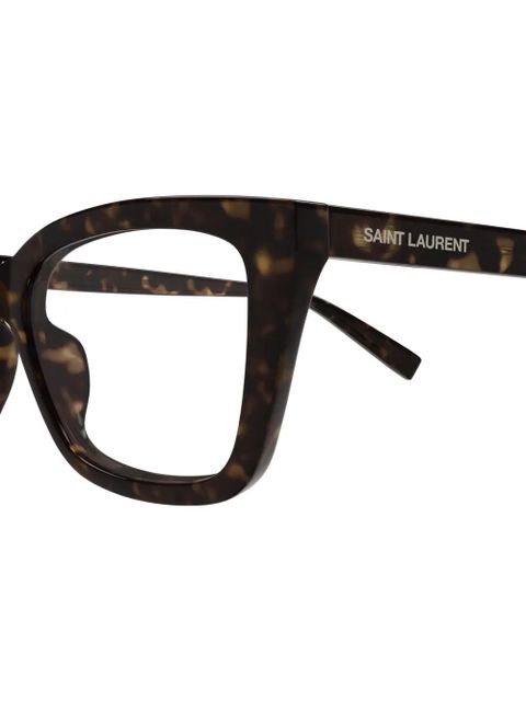 Saint Laurent Eyewear tortoiseshell-effect square-frame glasses - Brown
