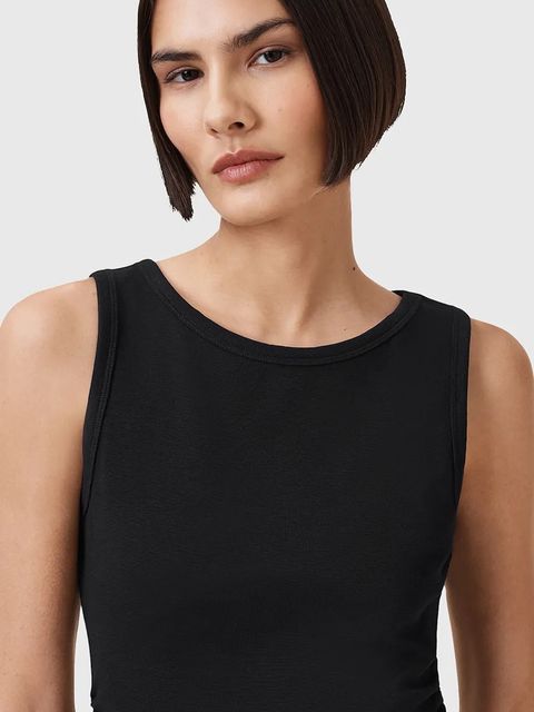 AllSaints top bawełniany KATARINA damskie kolor czarny W192JC