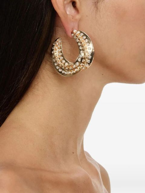 Self-Portrait twisted crystal earrings - Gold - zdjęcie produktu nr 1