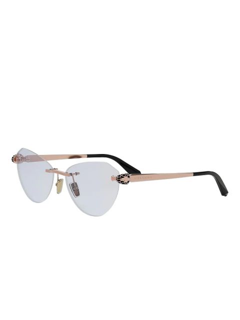 Bvlgari arm-embellished cat-eye glasses - Gold