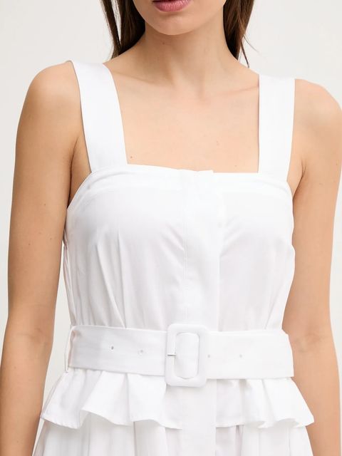 Pedro del Hierro sukienka bawełniana kolor biały midi rozkloszowana 3819832