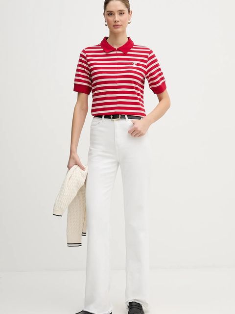 Tommy Hilfiger polo damski kolor czerwony WW0WW47853 - zdjęcie produktu nr 2