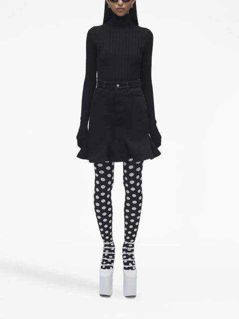 Marc Jacobs Fluted denim miniskirt - Black