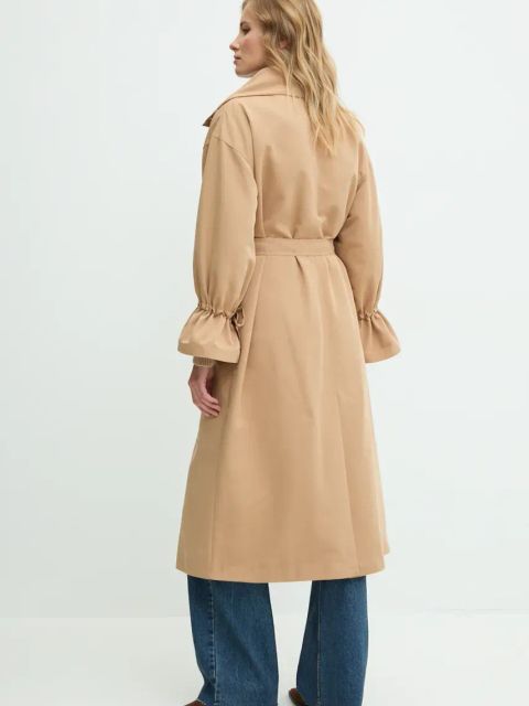 Answear.LAB płaszcz damski kolor brązowy przejściowy