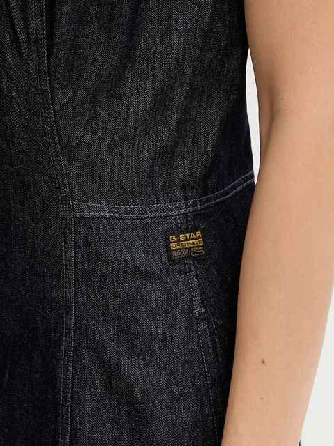 G-Star sukienka jeansowa kolor granatowy midi rozkloszowana D27934-E090 - zdjęcie produktu nr 2